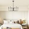6-Light Black Modern Chandelier Adjustable Height 19–60” Metal Vintage Ceiling Light Fixture E12 Bulb Compatible